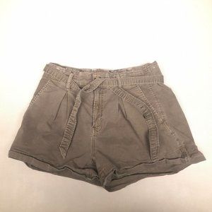 American Eagle Super Stretch Khaki Belt Tie Shorts Womens 4